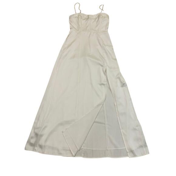 Abercrombie & Fitch XS Petite Camille Dress | Ivory Satin, Smocked Back, Bridal - Picture 14 of 14